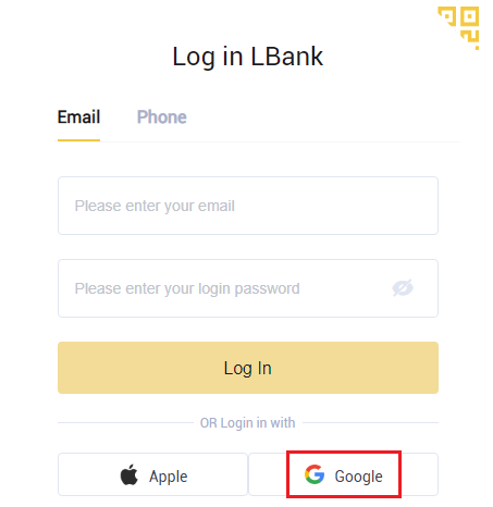 Bejelentkezés és fiók ellenőrzése az LBankban Bejelentkezés és fiók ellenőrzése az LBankban