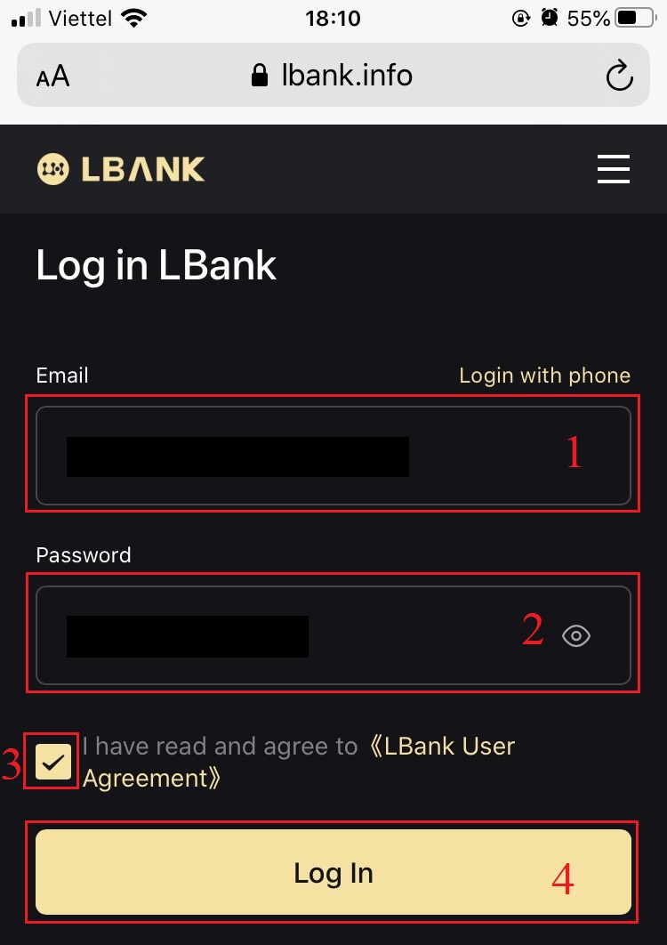 Comment se connecter et déposer dans LBank Comment se connecter et déposer dans LBank